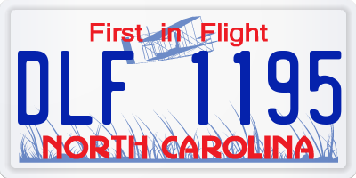 NC license plate DLF1195