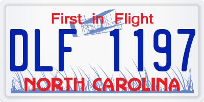 NC license plate DLF1197