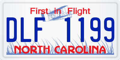 NC license plate DLF1199