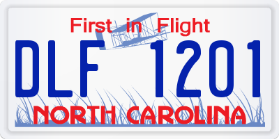 NC license plate DLF1201