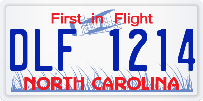 NC license plate DLF1214