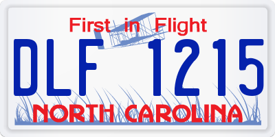 NC license plate DLF1215