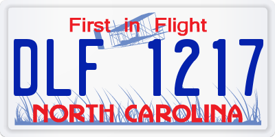 NC license plate DLF1217