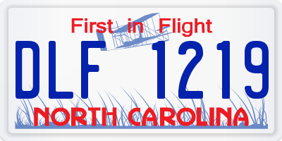 NC license plate DLF1219