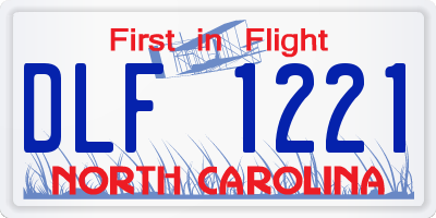 NC license plate DLF1221