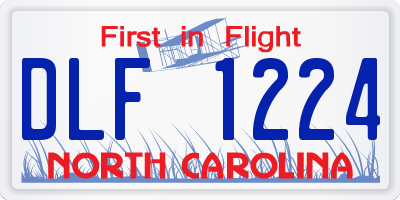 NC license plate DLF1224