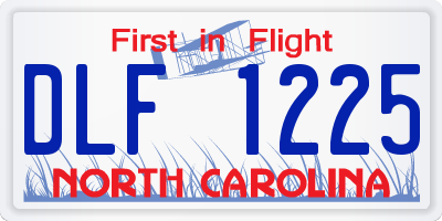NC license plate DLF1225