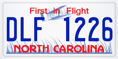 NC license plate DLF1226
