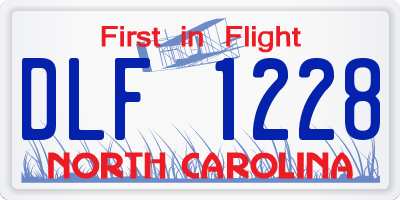 NC license plate DLF1228