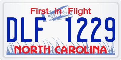 NC license plate DLF1229