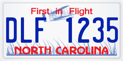 NC license plate DLF1235