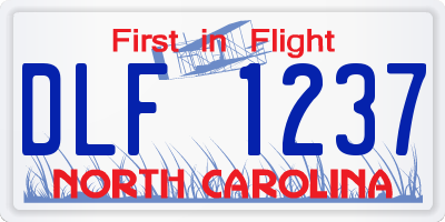 NC license plate DLF1237