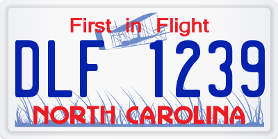 NC license plate DLF1239