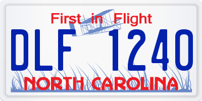 NC license plate DLF1240