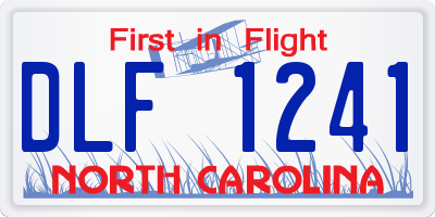NC license plate DLF1241