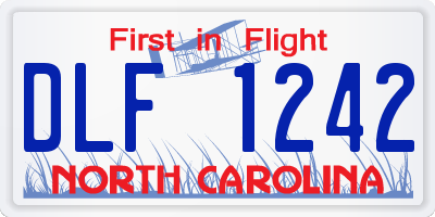 NC license plate DLF1242