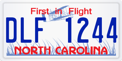 NC license plate DLF1244