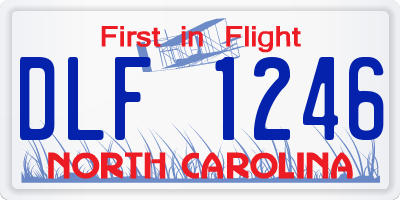 NC license plate DLF1246