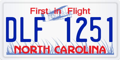NC license plate DLF1251