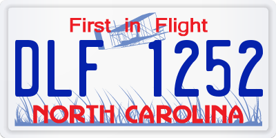 NC license plate DLF1252