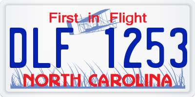 NC license plate DLF1253