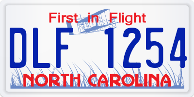 NC license plate DLF1254