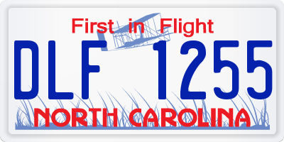 NC license plate DLF1255