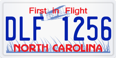 NC license plate DLF1256