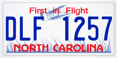 NC license plate DLF1257