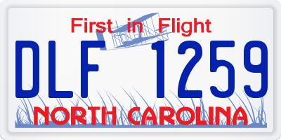 NC license plate DLF1259