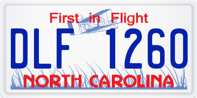 NC license plate DLF1260