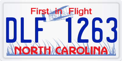 NC license plate DLF1263
