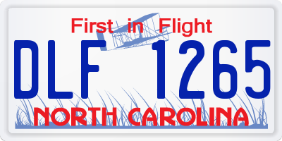 NC license plate DLF1265