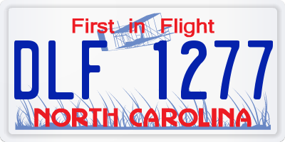 NC license plate DLF1277