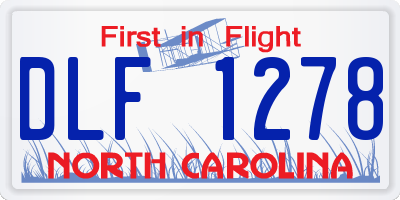 NC license plate DLF1278