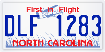 NC license plate DLF1283