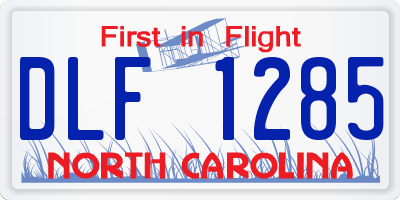NC license plate DLF1285