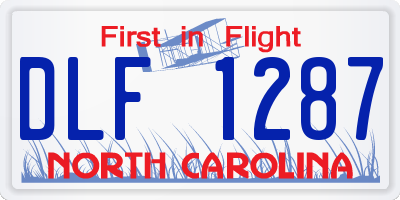 NC license plate DLF1287
