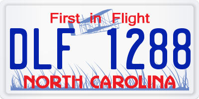 NC license plate DLF1288