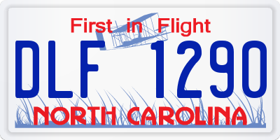 NC license plate DLF1290