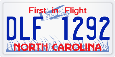 NC license plate DLF1292