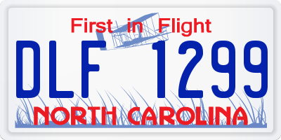NC license plate DLF1299