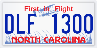 NC license plate DLF1300