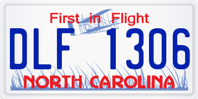 NC license plate DLF1306