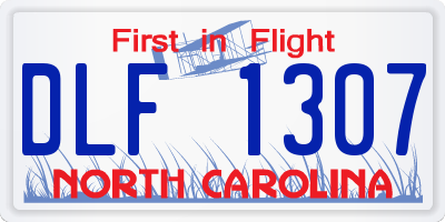 NC license plate DLF1307