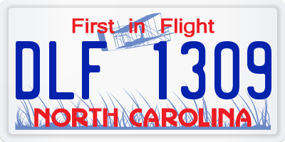 NC license plate DLF1309