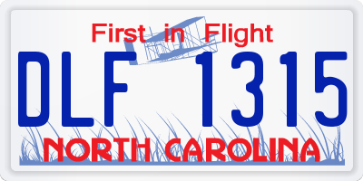 NC license plate DLF1315