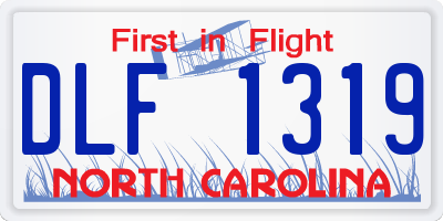 NC license plate DLF1319