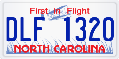 NC license plate DLF1320