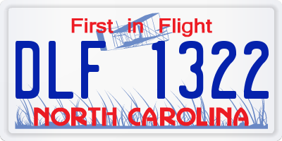 NC license plate DLF1322